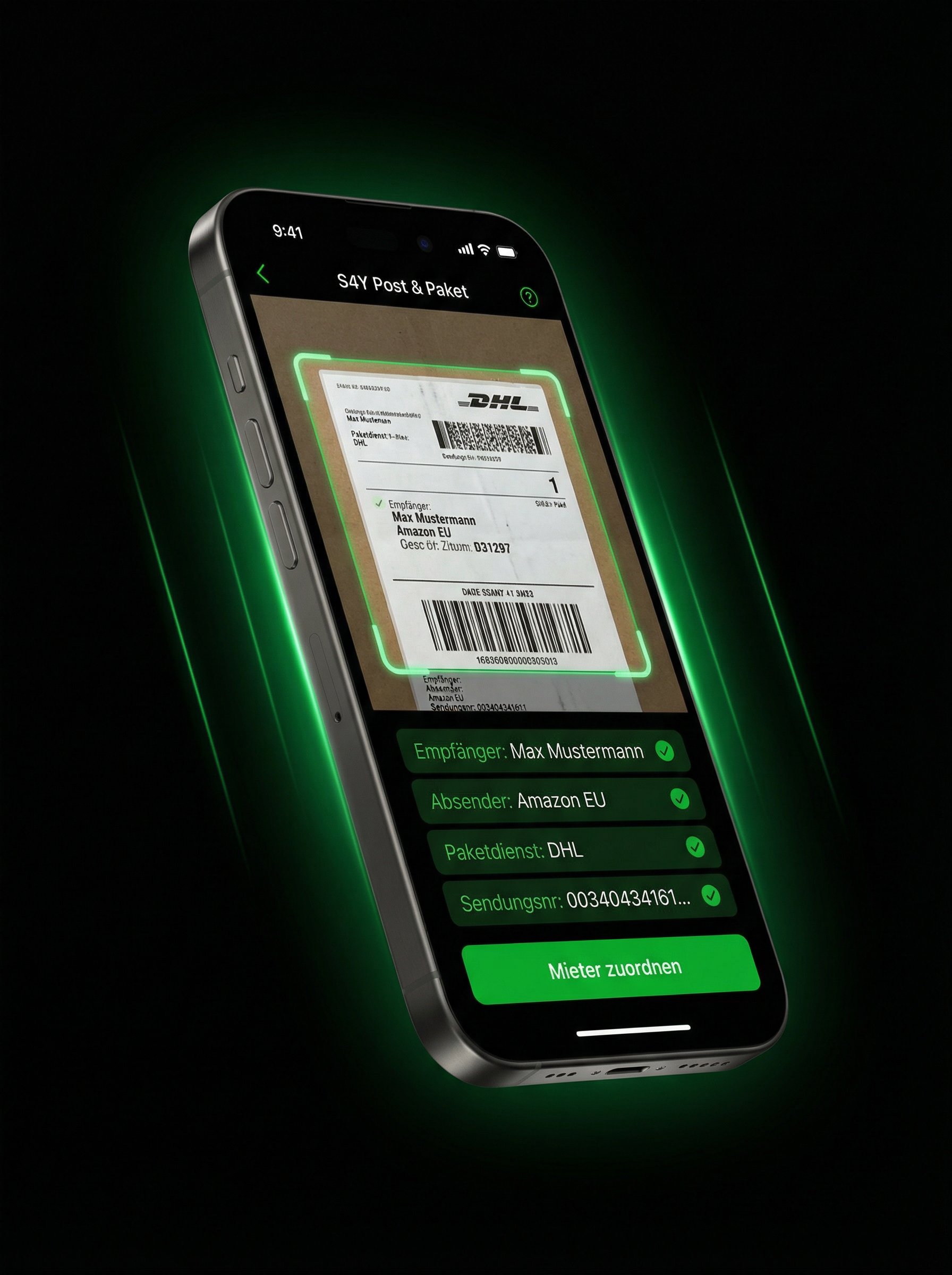 S4Y Mail & Parcel App - Smartphone Mockup